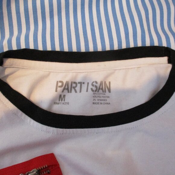 Bold Geometric Colorblock Tee with Red Zipper Pocket πΊπ€π€ - Picture 5 of 6